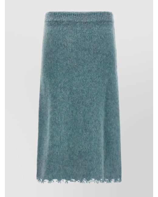 Jil Sander Green Wool Straight Skirt