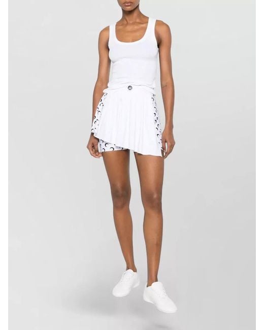 MARINE SERRE White Printed Athleisure Mini Skort