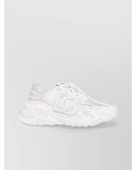 Dolce & Gabbana White Logo Low-Top Sneakers