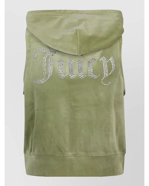 Juicy Couture Green Velour Hooded Gilet