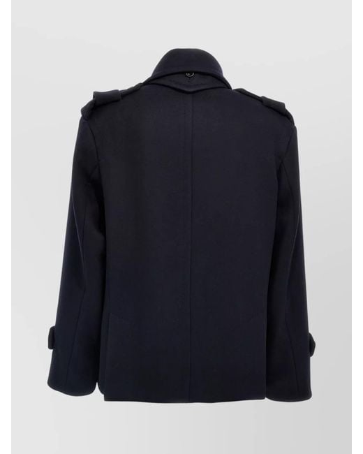 Max Mara Blue Cashmere Virgin Wool Oversized Coat