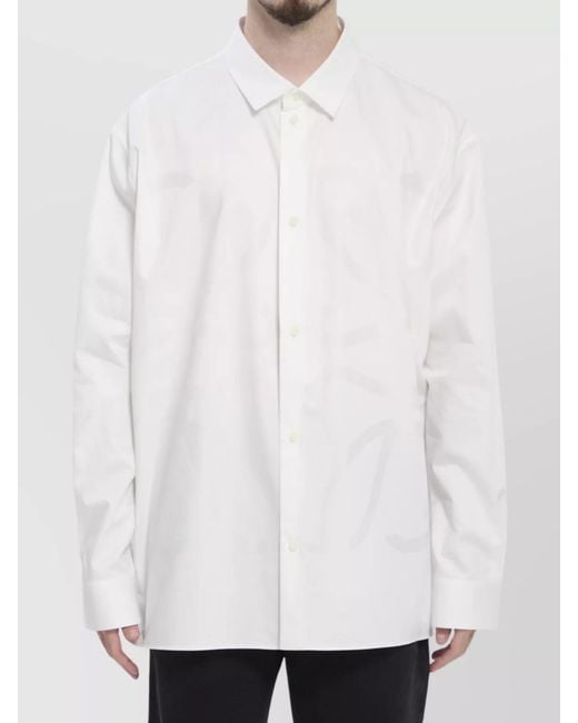Loewe White Anagram Cotton Shirt for men