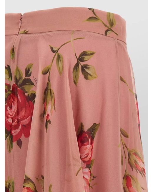Dolce & Gabbana Pink Bouquet Rose Skirt