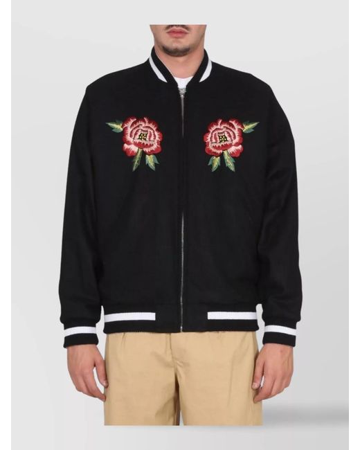 KENZO Black Wool Bomber Jacket for men