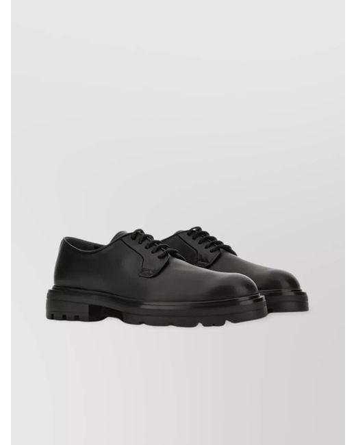 Hogan Black Leather Derby Shoes for men