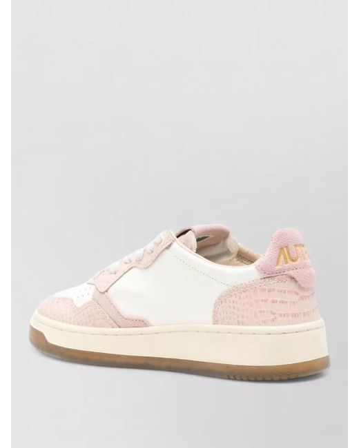 Autry Natural Leather Low Top Lace-Up Sneakers