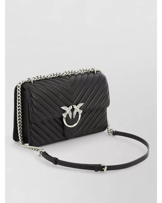 Pinko Black Love Bag Leather Crossbody Bag