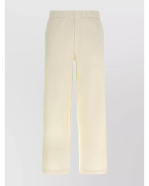 Max Mara White Silk Blend Cropped Straight-Leg Sweatpants