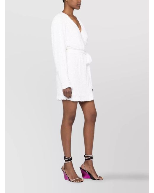 ROTATE BIRGER CHRISTENSEN White Wrap Mini Dress