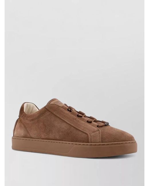 Tod's Brown Suede Low-Top Sneakers for men