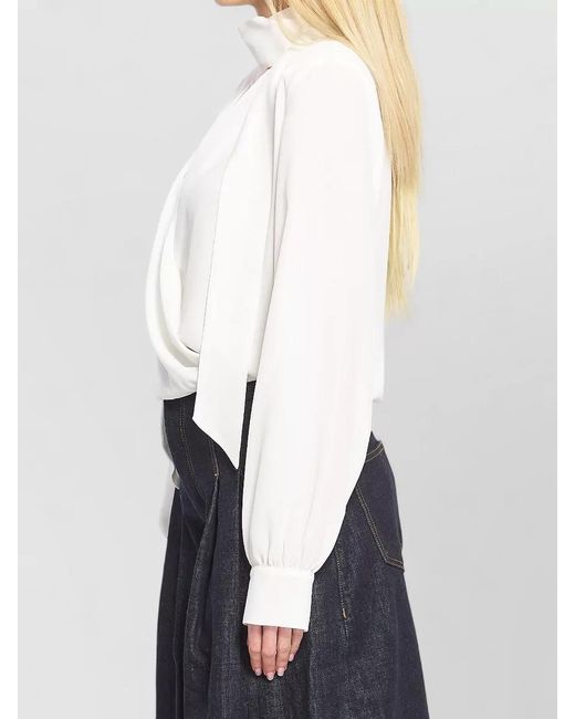 FEDERICA TOSI White Silk Wrap Blouse