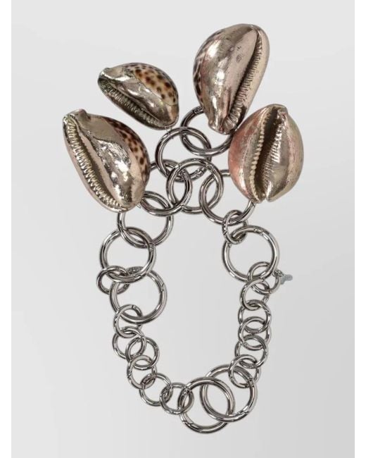 Niccolò Pasqualetti White Shell Charms Chunky Chain Bracelet Design