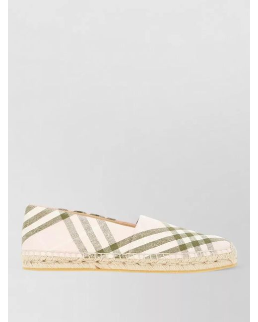 Burberry Natural Loafers Checked Pattern Espadrille Sole Design