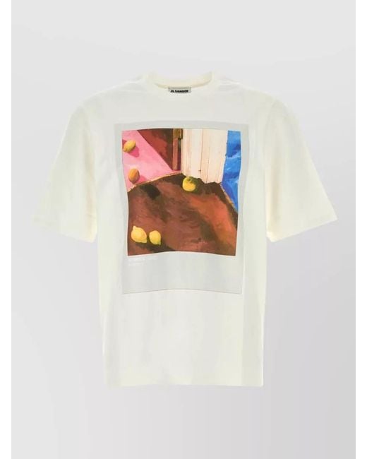 Jil Sander White Cotton T-Shirt for men