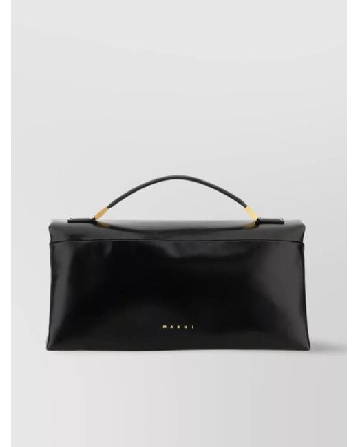 Marni Black Prisma Leather Shoulder Bag
