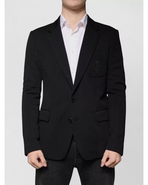 Dolce & Gabbana Black Wool Single Breasted Formal Blazer for men