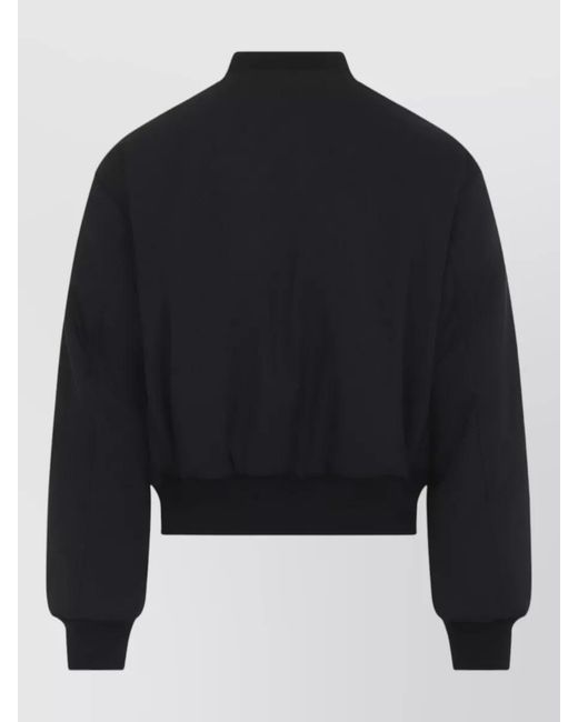Jil Sander Black Cropped Wool Blend Bomber Jacket for men