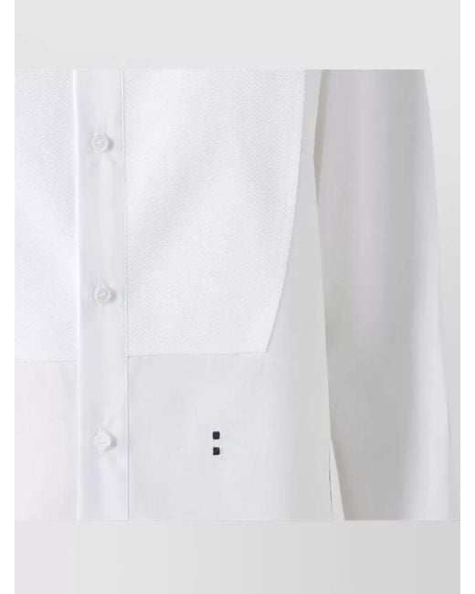 Fendi White Cotton Shirt Stand Collar Long Sleeves