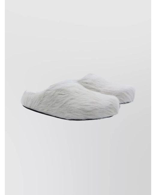 Marni Gray Faux Fur Fussbett Slippers for men