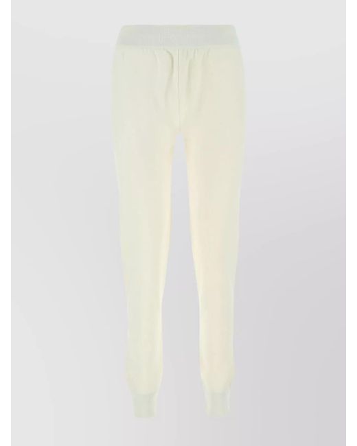 Bottega Veneta White Ribbed Cuff Track Pants