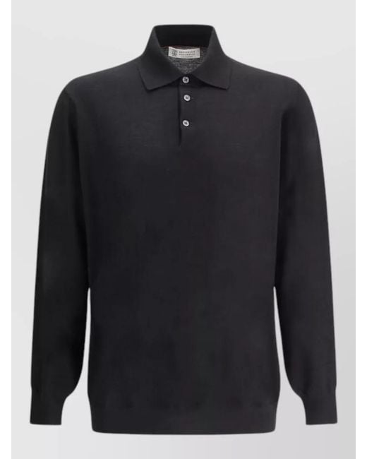 Brunello Cucinelli Blue Cashmere Jumper for men