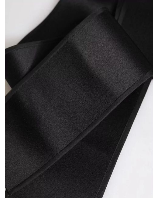 Dolce & Gabbana Black Silk Satin Wide Waist Belt