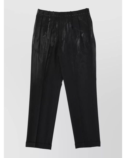 Maison Margiela Black Tailored Pants Mid Rise Pleated Design for men