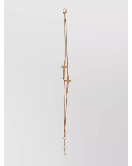 DSquared² White Jesus Bracelet With Cross Pendant for men