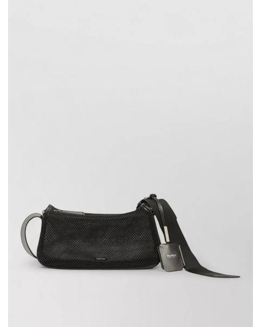 Max Mara Multicolor Micro Trapeze Mesh Shoulder Bag Ribbon Strap