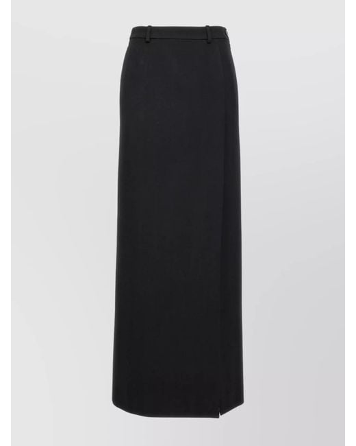 Balenciaga Black Wool High-Rise Tailored Maxi Skirt