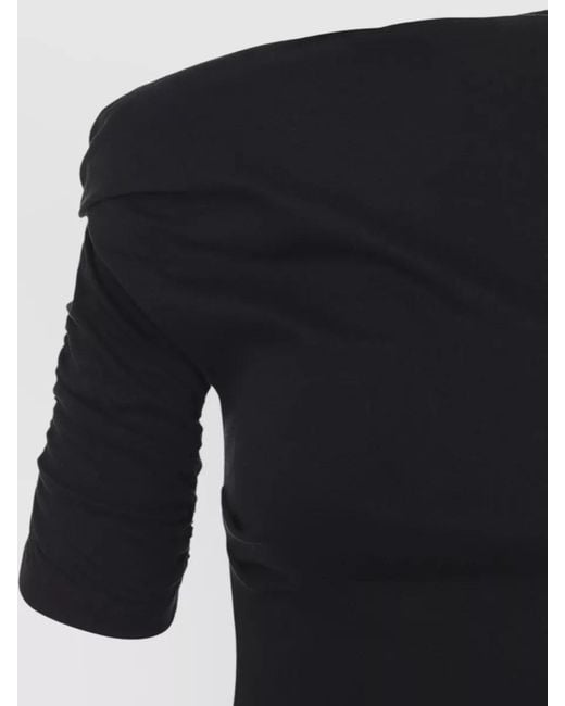 Jacquemus Black Cotton Silk Asymmetric Draped Mini Dress