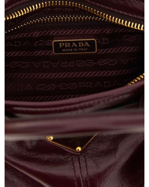 Prada Purple Bonnie Mini Leather Shoulder Bag