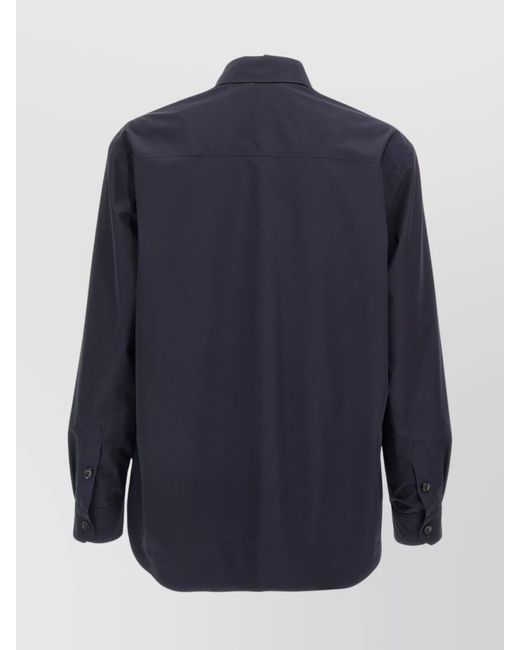 Brioni Blue Silk Vagabond Shirt Jacket for men