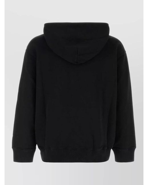 MM6 by Maison Margiela Black Cotton Relaxed-Fit Hoodie for men