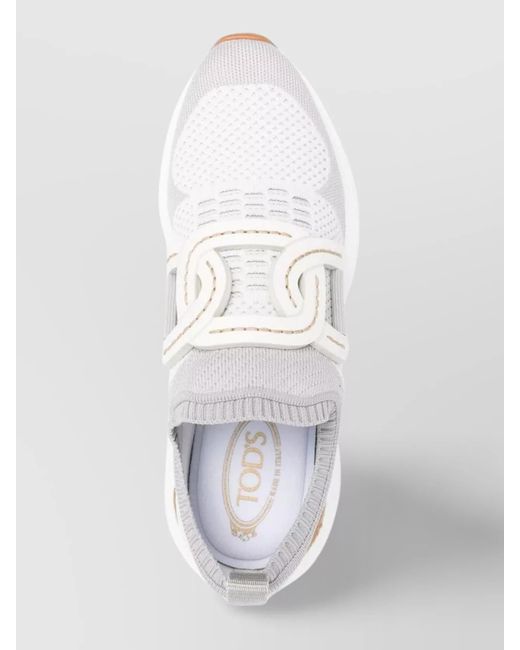 Tod's White Technical Knit Slip-On Sneakers
