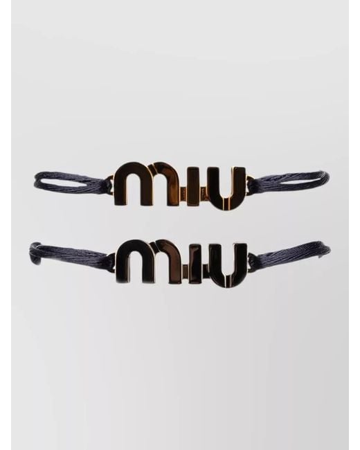 Miu Miu Multicolor Adjustable Cord Bracelet Dual Tone Design