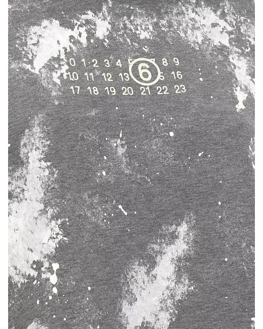 MM6 by Maison Margiela Gray Numeric Signature Hooded Sweatshirt Front Pocket