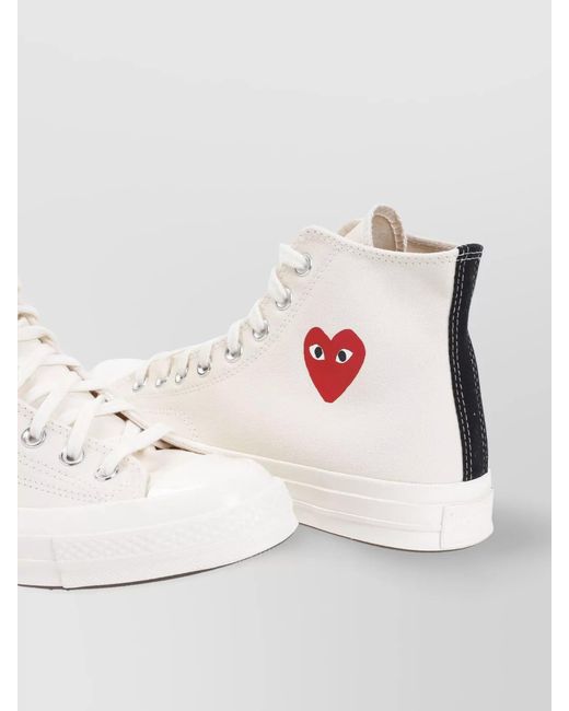 COMME DES GARÇONS PLAY White Cotton High-Top Sneakers