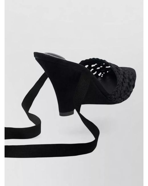 Jacquemus Black Espadrilles Ankle Strap Pointed Toe Wedge