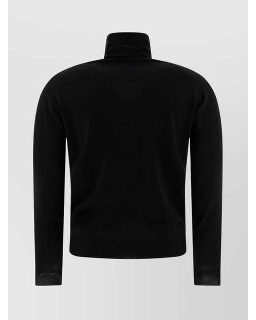John Smedley Black Merino Wool Fine-Knit Turtleneck Jumper for men