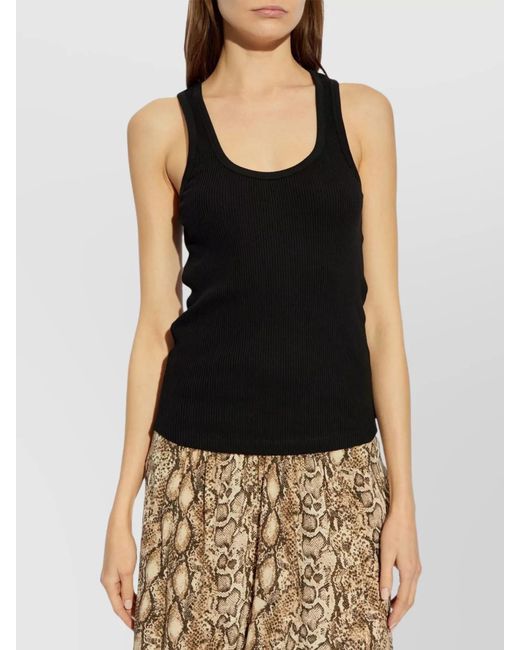 Isabel Marant Black Cotton Ribbed Tank Top