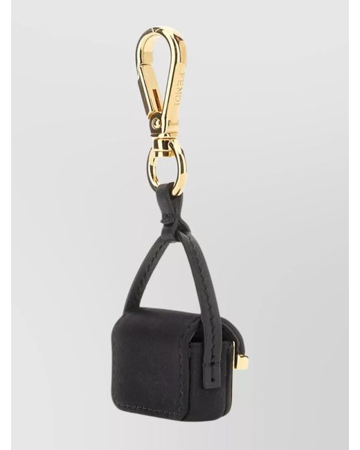 Fendi White Leather Baguette Bag Charm