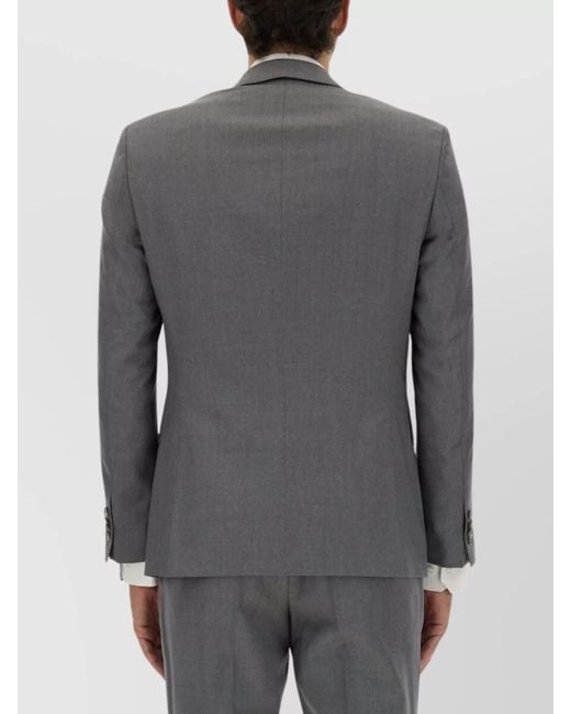 Boss Gray Slim Fit Wool Suit Jacket for men