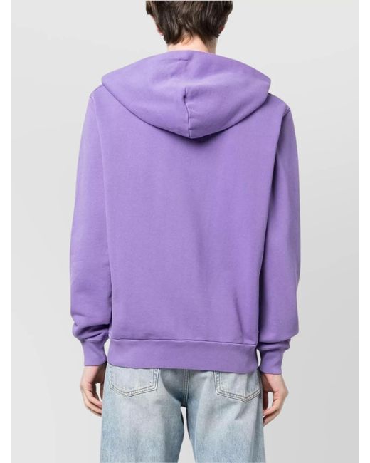 Autry Purple Cotton Logo Hoodie for men