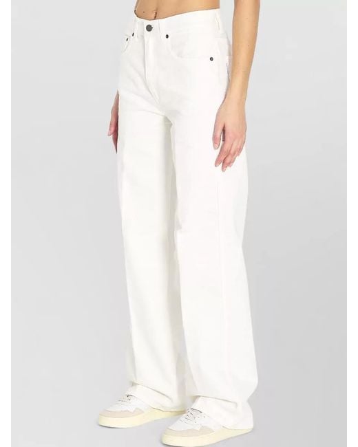Haikure White Cotton Mid-Rise Wide-Leg Jeans
