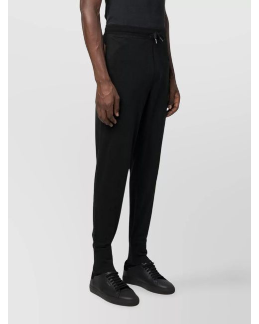 Paul Smith Black Cotton Stripe-Trim Track Pants for men