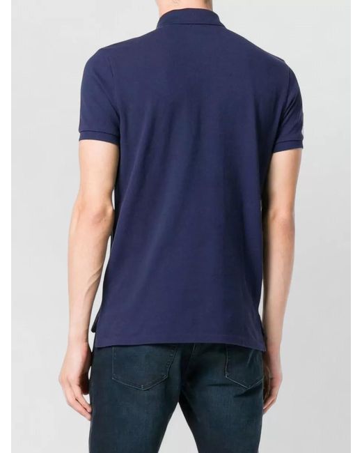 Polo Ralph Lauren Blue Short Sleeve Knit Logo Collar Shirt for men