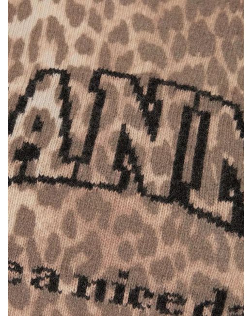 Ganni Natural Printed Wool Blend Jumper