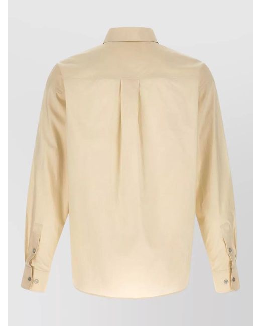 Lemaire Natural Long Sleeve Shirt Single Chest Pocket for men