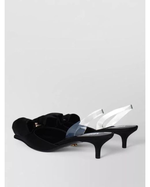Versace Black Satin Slingback Sandals